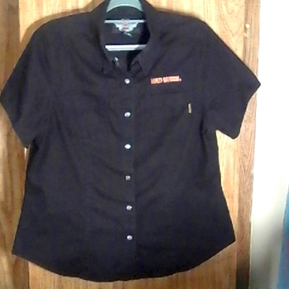 Women's Harley-Davidson Black Snap Front Size 1W Shirt
